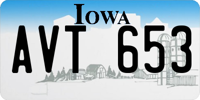 IA license plate AVT653
