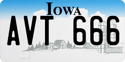 IA license plate AVT666
