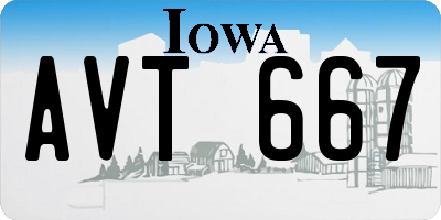 IA license plate AVT667