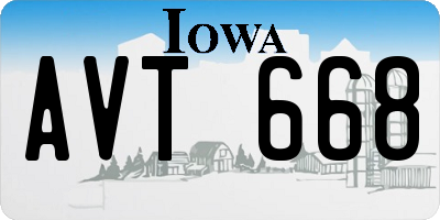 IA license plate AVT668