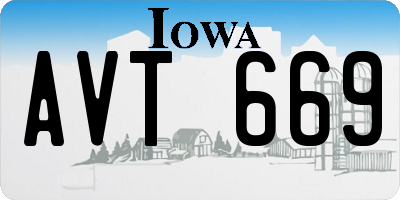 IA license plate AVT669