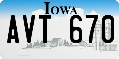 IA license plate AVT670