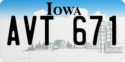 IA license plate AVT671