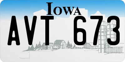 IA license plate AVT673