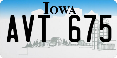 IA license plate AVT675