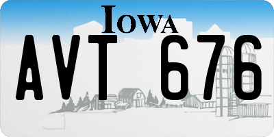 IA license plate AVT676