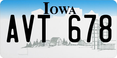 IA license plate AVT678