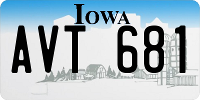 IA license plate AVT681