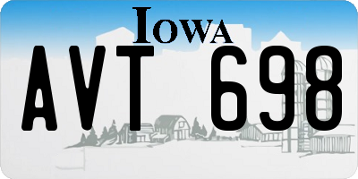 IA license plate AVT698