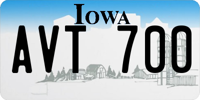 IA license plate AVT700