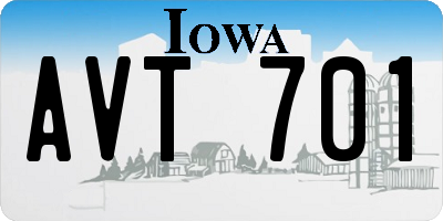 IA license plate AVT701