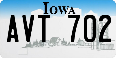 IA license plate AVT702