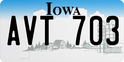 IA license plate AVT703