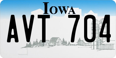 IA license plate AVT704