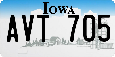 IA license plate AVT705