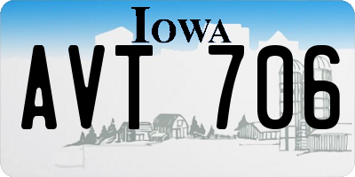 IA license plate AVT706