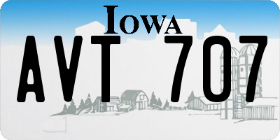 IA license plate AVT707