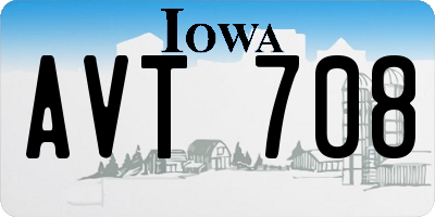 IA license plate AVT708