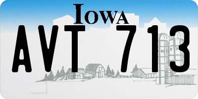 IA license plate AVT713
