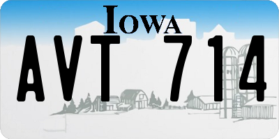 IA license plate AVT714