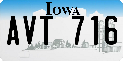 IA license plate AVT716