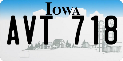 IA license plate AVT718