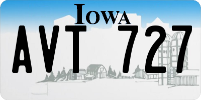 IA license plate AVT727