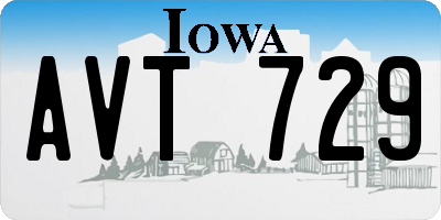 IA license plate AVT729