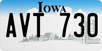 IA license plate AVT730