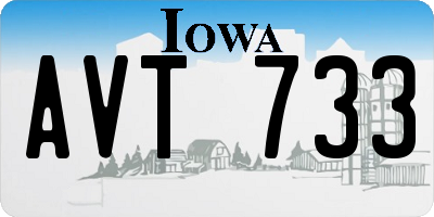 IA license plate AVT733