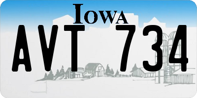 IA license plate AVT734