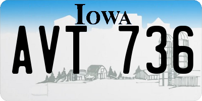 IA license plate AVT736