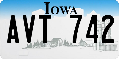 IA license plate AVT742