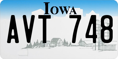 IA license plate AVT748