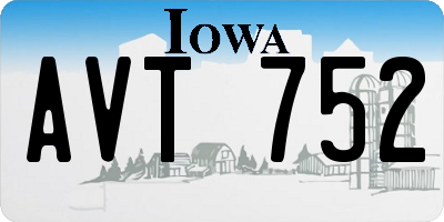 IA license plate AVT752