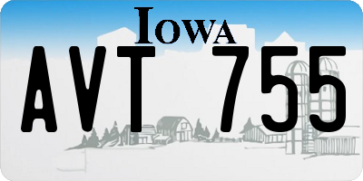 IA license plate AVT755