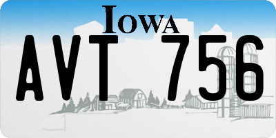 IA license plate AVT756