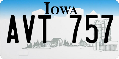 IA license plate AVT757