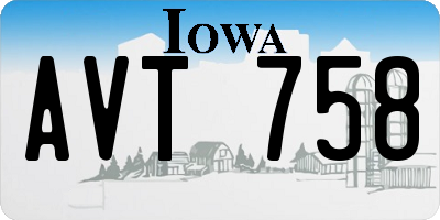IA license plate AVT758