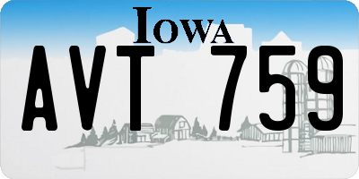 IA license plate AVT759