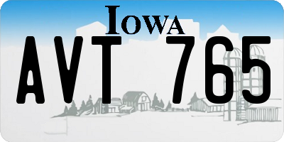 IA license plate AVT765