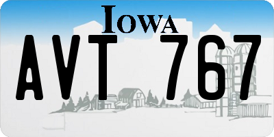 IA license plate AVT767