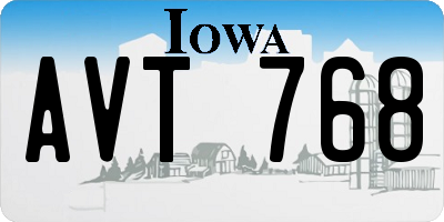 IA license plate AVT768