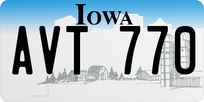 IA license plate AVT770