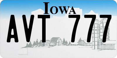 IA license plate AVT777