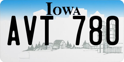 IA license plate AVT780