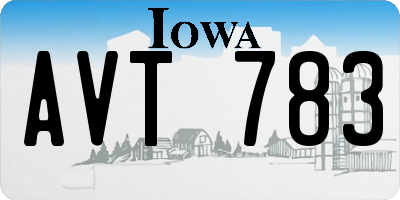 IA license plate AVT783