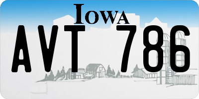IA license plate AVT786