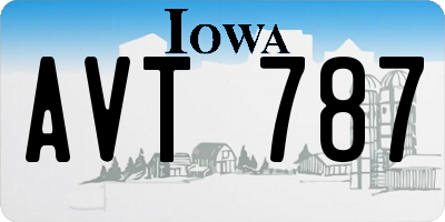 IA license plate AVT787