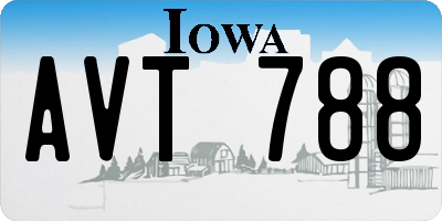IA license plate AVT788